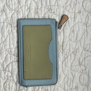 Tory Burch Light Blue and Olive Card Holder